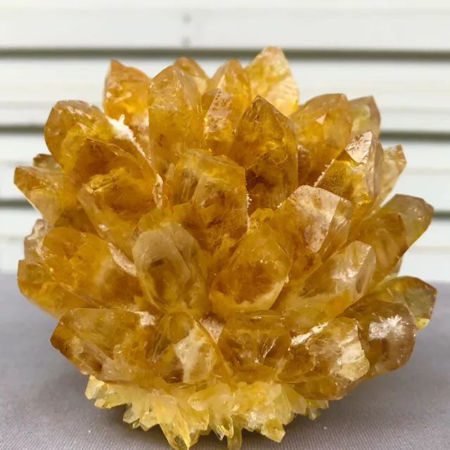 1.63lb  New Find yellow Phantom Quartz Crystal Cluster Mineral Specimen Healing