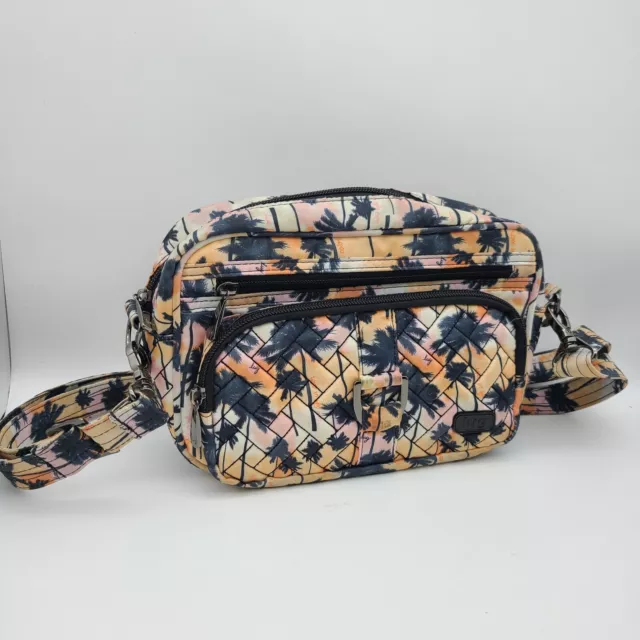LUG  RFID Carousel Crossbody & Belt Bag  Palm Sunrise nylon pockets