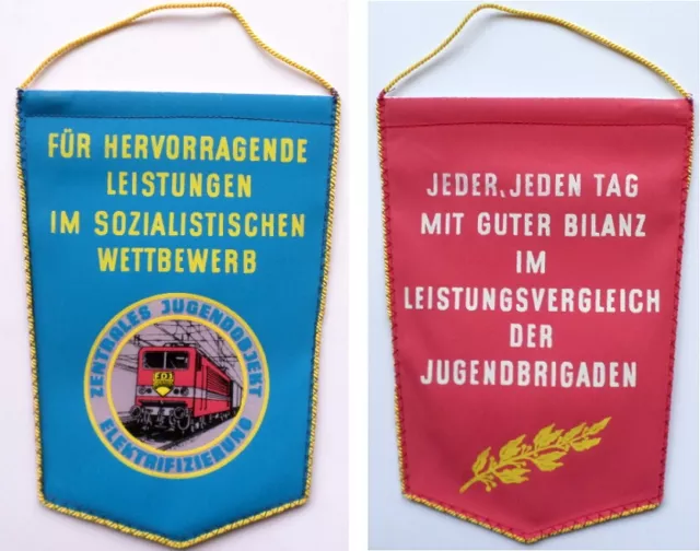 DDR Tisch - Fahne / Wimpel FDJ Eisenbahn Elekt. Deutsche Reichsbahn East german