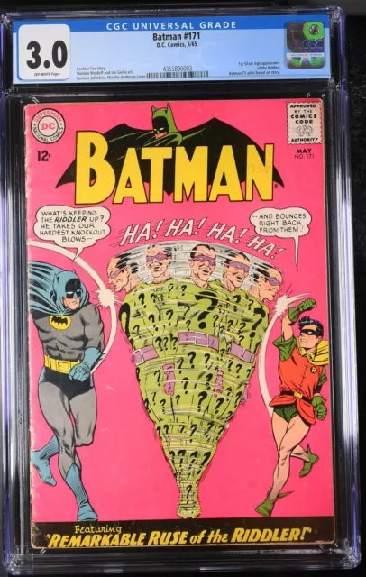 Batman #171 CGC 3.0 1st Silver Age Riddler, Batman TV Pilot 4355890003