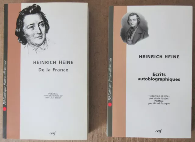 Lot 2 Livres De Heinrich Heine De La France 1996 + Ecrits Autobiographiques 1997