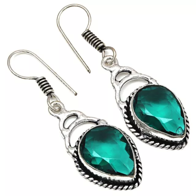 Orecchini Gioielli Argento 925 Pietra Preziosa Cromata Diossido Nero Regalo 1,5"