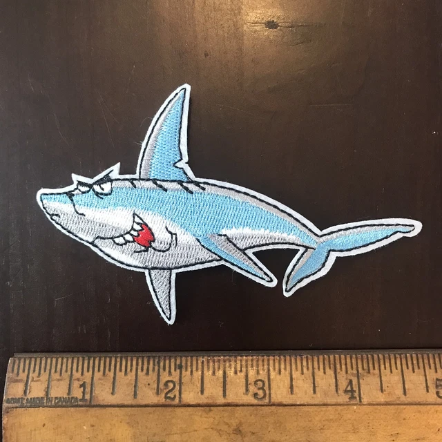 GREAT WHITE SHARK Cartoon Fun Patch Badge Sew On Embroidery P5 $10.00 ...