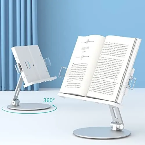 Gearking Book Stand for Reading 360° Rotate Adjustable Book Holder Multi