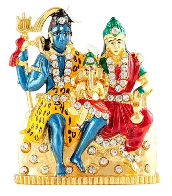 Indian Traditional Metal Lord Shiv Parivar Idol For Car Dashboard