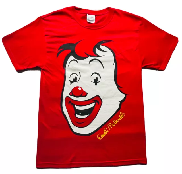 NWOT Ronald McDonald’s Clown HUGE Face T-Shirt Hanes Vintage Red Medium Men