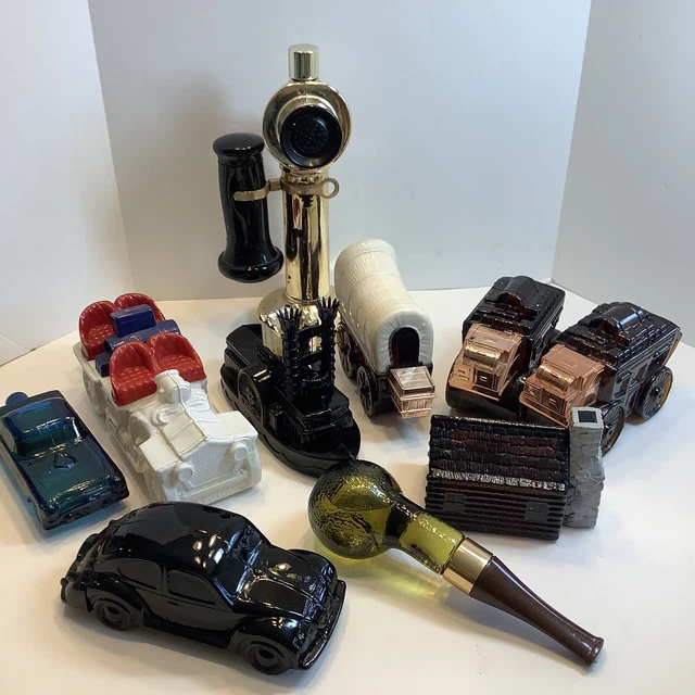 Avon Wild Country Bottles, Lot of 10, Steamboat,Log Cabin,Gold Phone, Stagecoach