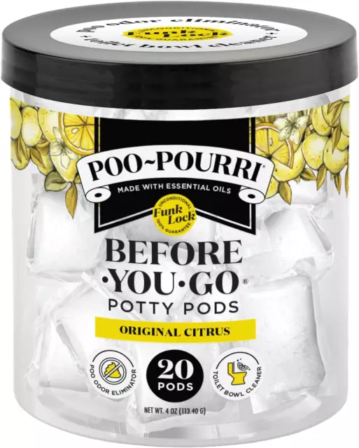 Before-You-Go Potty Pods, Original Citrus, 20 Count Toilet Pod - Lemon, Bergamot