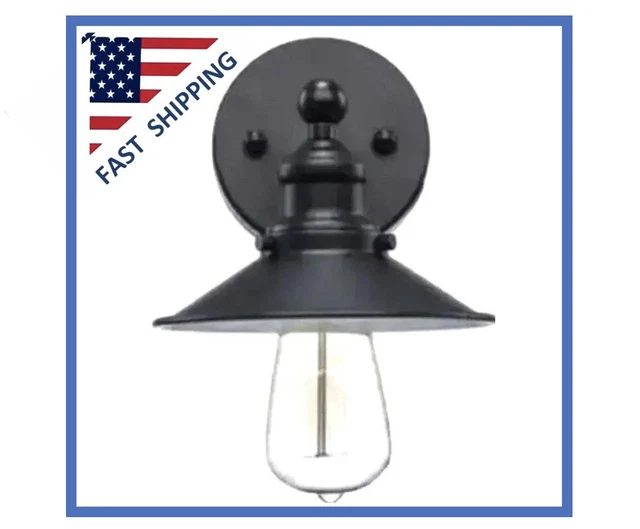 Luz de pared para granja industrial Hampton Bay Glenhurst tono metálico negro