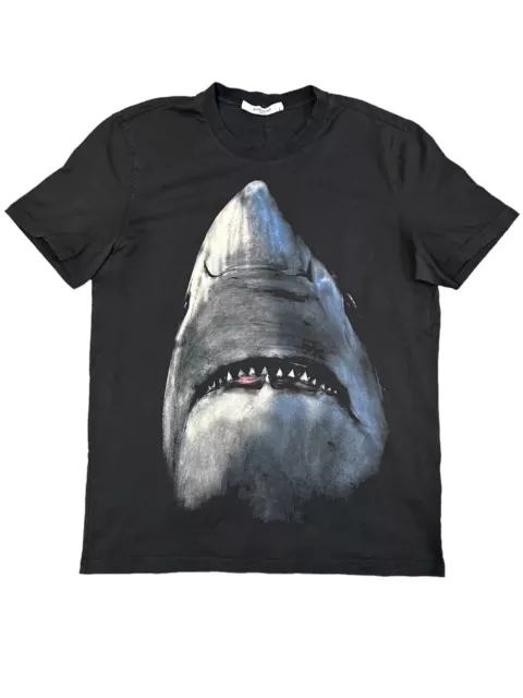 GIVENCHY T-Shirt Shark Men Size LARGE Cuban Fit Cotton Jersey Slim Tee Print**