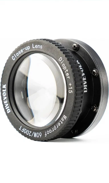 DIVEVOLK Underwater +15 Close-up Lens, Optical Wet Lens for SEATOUCH 4 Max