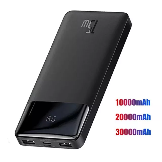 10000-30000mAh Power Bank Fast Charging External Battery Pack Portable Charger