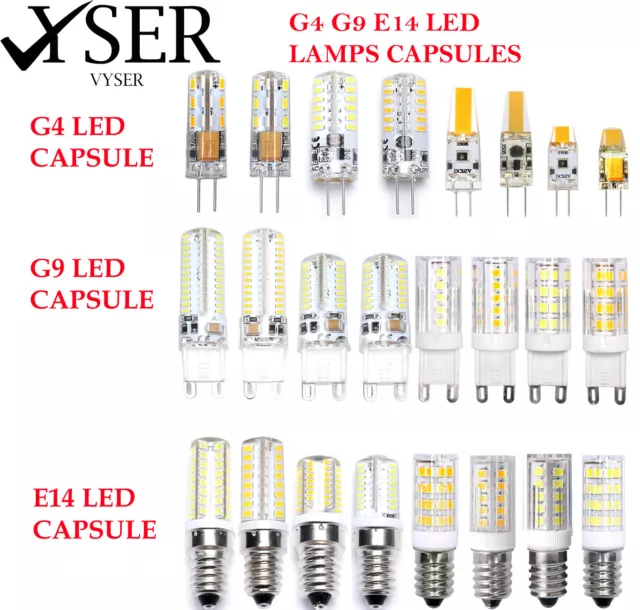 LED Lichtkapsel G4 G9 E14 Glühbirnen Ersatz Halogenlampe Energiespar AC/DC