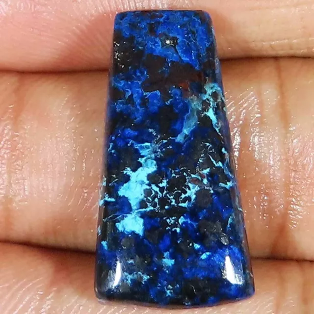 (14 X 27 X 4 MM Größe) 25.10 Cts. Natürlich Blau Azurit Cabochon Lose Edelstein