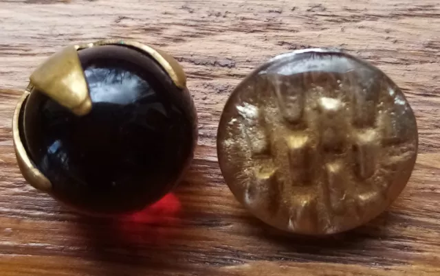 boutons anciens en   verre 20 mm