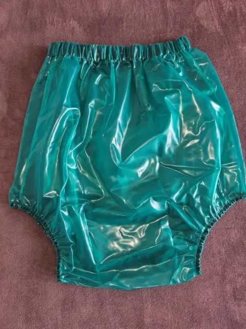 PVC Adulto Bambino Incontinenza Pantaloni Gomma Pannolino Verde Trasparente