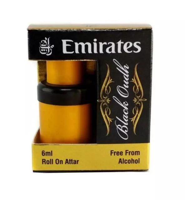 Noir Oudh Émirat Rouleau Sur Attar Ittar 6 ML sans Alcool - Amélioration Humeur