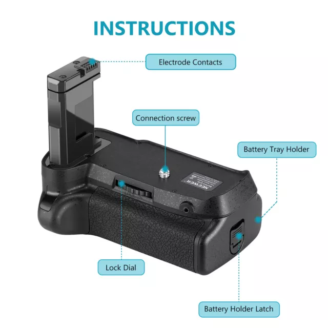 Neewer Professional Vertical Battery Grip Replacement for Nikon D3100/D3200 2