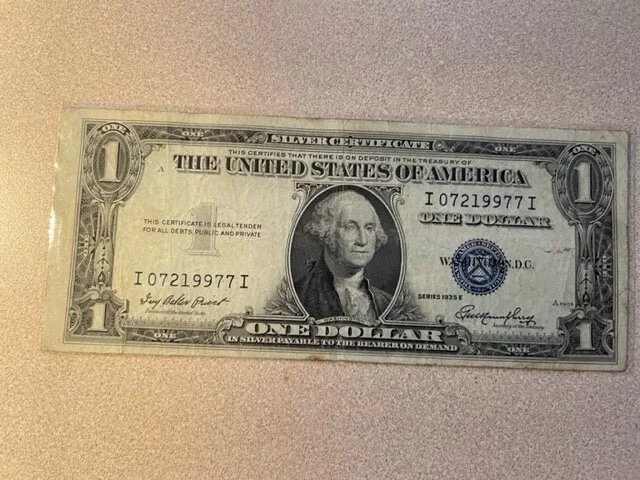 1935E One Dollar Silver Certificate, Crisp-Clean In Sleeve, #26