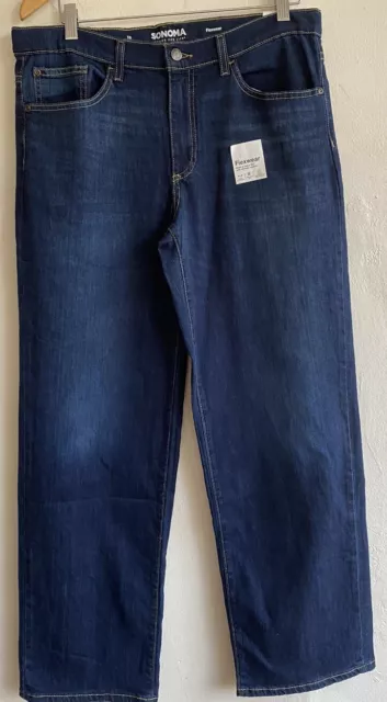 Sonoma Goods For Life Flexwear Loose Straight Denim Blue Jeans Size 18 NWT $29