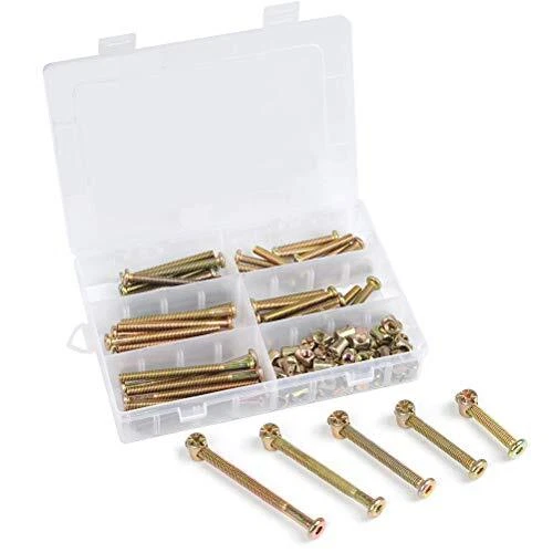 FOROREH 100 Pièces Ensemble de Vis M6 40/50/60/70/80 MM Vis de Meubles M6 Ass...