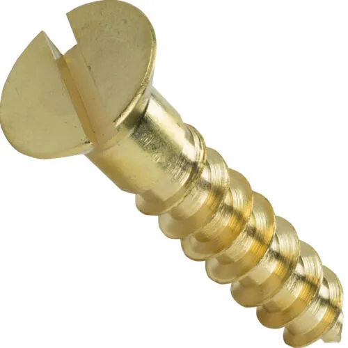 #1 X 1/4" Flat Head Slotted,Solid Brass, Wood Screws, Select Qty