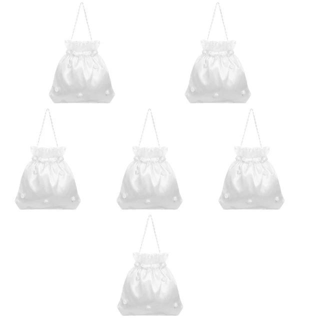 6x Dolly Bag White Bridesmaid Bridal Handbag for Home