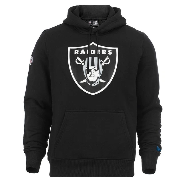 Felpa con cappuccio New Era NFL Las Vegas Raiders logo pullover con cappuccio nera camicia vendita