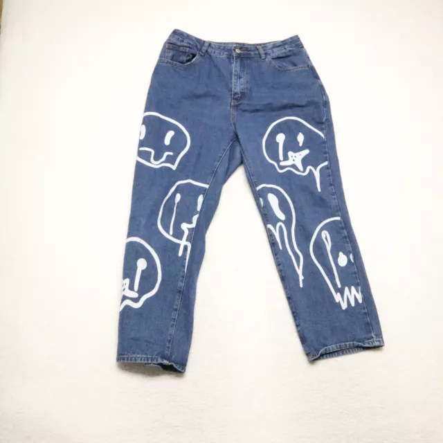 Shein Women's Size 0XL Blue Straight Leg Medium Wash Cotton Blend Denim Jeans