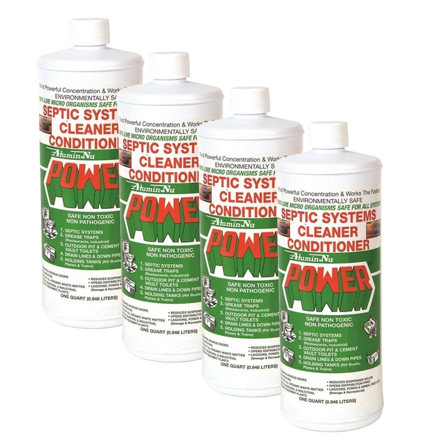 Alumin Nu Septic System Cleaner Non Toxic Case of 4 One Gallon Bottles