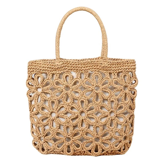 Borsa un Tracolla nel Tessuto di Vimini da nel Paglia Vuota Casual Bo M6E7