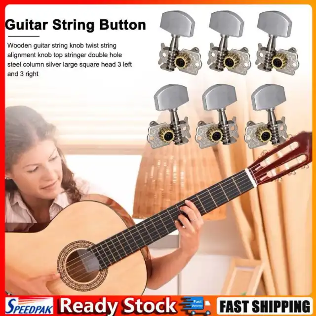 6pcs Guitar 3L 3R Open String Button Tuning Pegs Machine Head Key Peg Tuners Hot