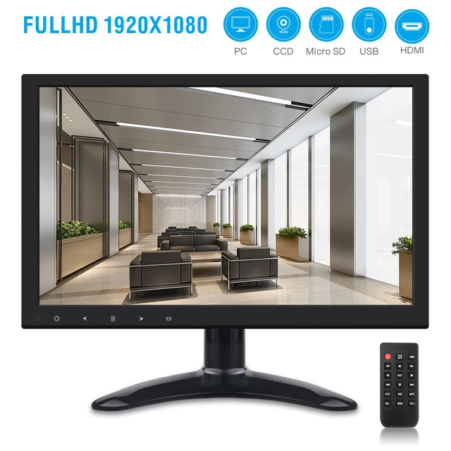 12 Zoll Bildschirm PC Monitor IPS LCD FHD 1920x1080 CCTV Display Lautsprecher