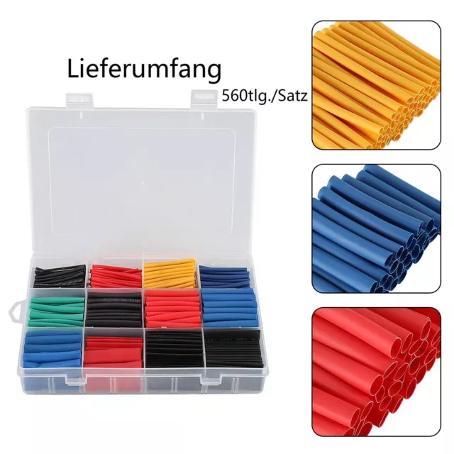 Easy Installation Heat Shrink Wrap for Cable Sleeves 560 PCS Varied Sizes