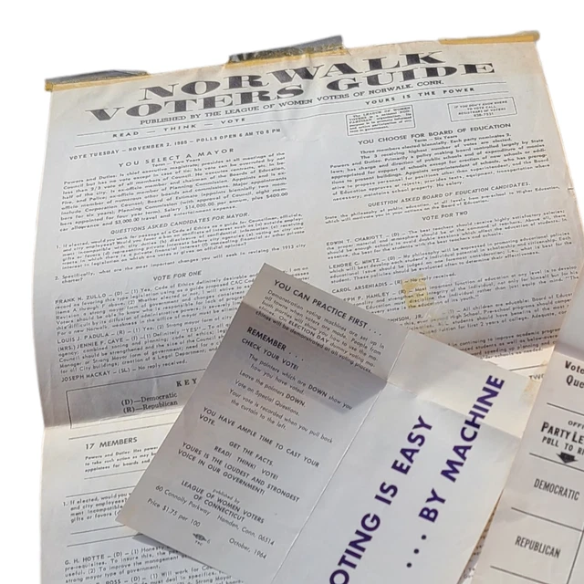 NORWALK CONNECTICUT CT HUGE 1960s Vintage Scrapbook Election Politics