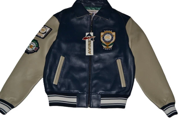 Veste Aviateur Avirex édition Limitée 'Easy Rider' - Cuir Véritable, Style Varsity, Neuve Avec étiquettes (Toutes Tailles)