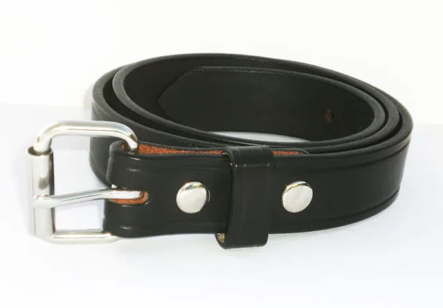 1 1/4" AMISH HAND MADE WORK BELT. 13oz LEATHER STAINLESS ROLLER BUCKLE. 3 COLORS