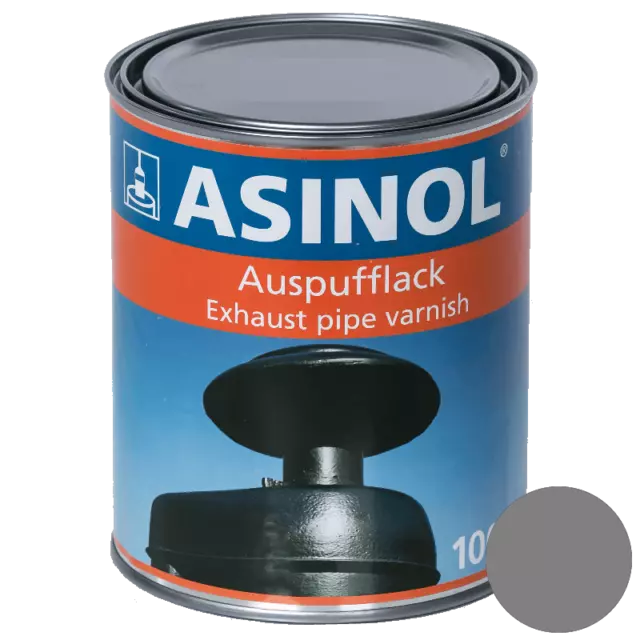 (17,50 EUR/l) ASINOL Auspufflack silber 1.000ml bis 800° Grad - Matt