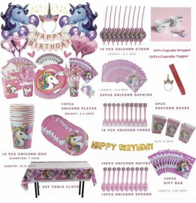 Unicorn Party Supplies Parfait Ensemble 22 Pieces De Licorne Anniversaire Decorations Eur 11 21 Picclick Fr