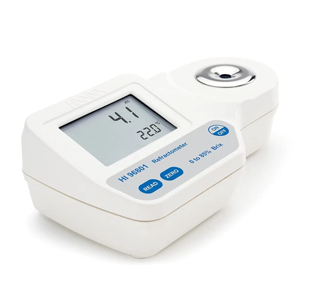 HI 96801 Digital Refractometer, 0-85% Brix Range, for Sugar Analysis