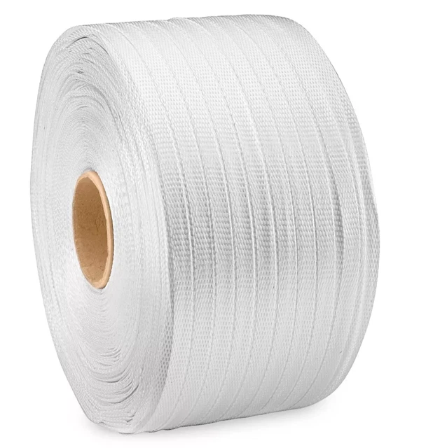 U-Line 8 x 8" Core Machine Strapping - 3⁄8" x .024" x 12,900', White, UPSable