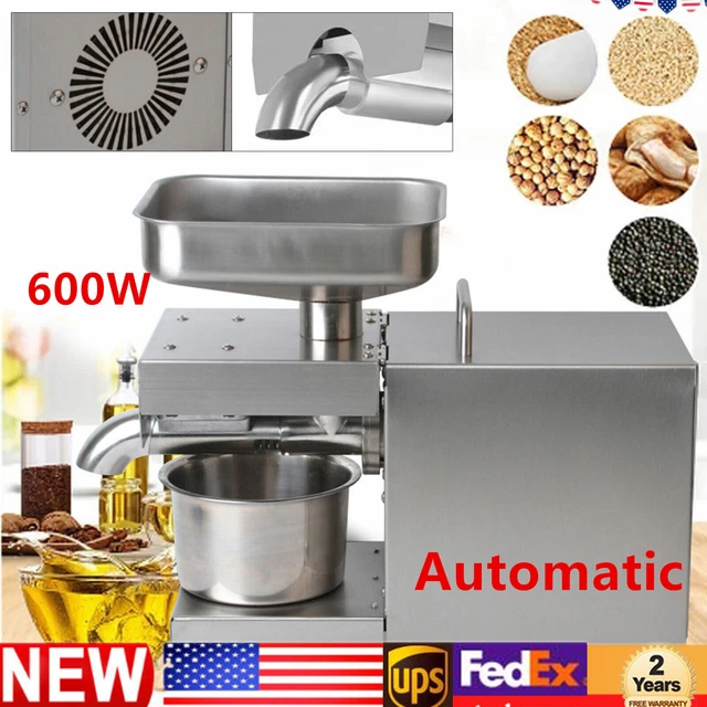 600W Commercial Automatic Oil Press Machine Electric Cold Hot Oil Machine 110V