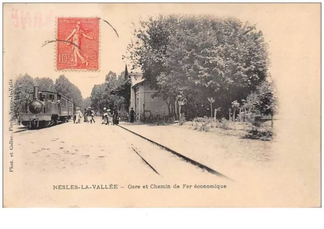 95. n° 49290. nesles la valley. station & railway.train