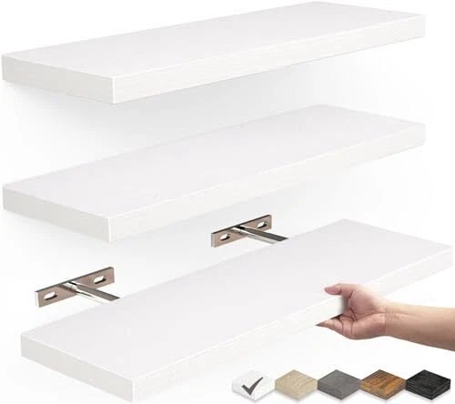 Floating Shelves, Wall Mounted Rustic Wood Shelves for Bathroom, Bedroom,
