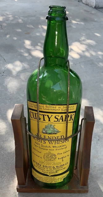 Vintage Cutty Sark Tilt Swing Cradle Scotch Whiskey Gallon Bottle Bar