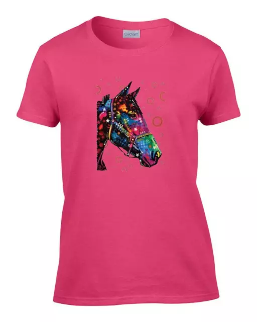 Ladies Dean Russo Neon Horse Fluorescent Women's T-Shirt