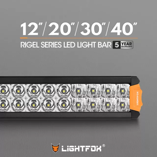 Lightfox 12" 20" 30" 40" Osram LED Light Bar Dual Rows Driving Lamp Combo Beam