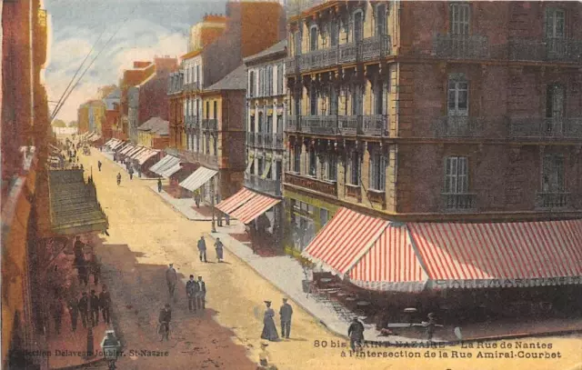 Cpa 44 Saint Nazaire La Rue De Nantes Intersection Rue Amiral Courbet