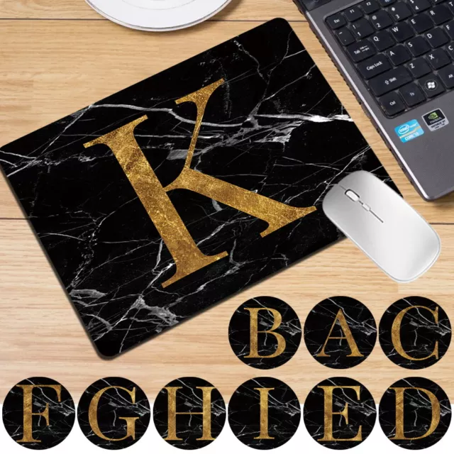 Initials Sign Leather Computer Gaming Desk Mat Keyboard Mouse mat Pad Laptop UK