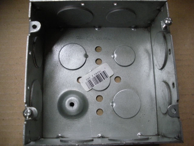 7) 4-11/16" lectrical box 42 CU IN steel 3/4 & 1" KOs lot of 7pcs